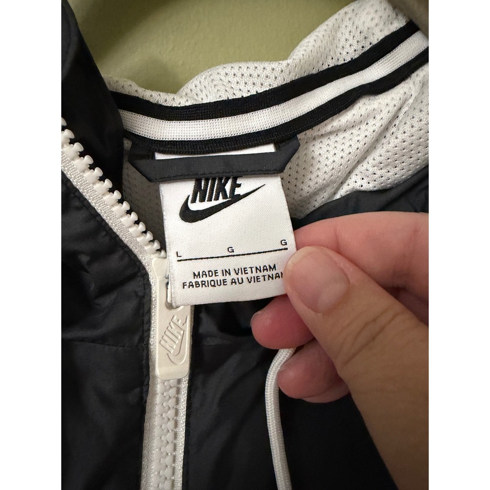 Nike Mens Sportswear Windrunner Full Zip Hooded Jacket Black White Large AR2191 - Picture 3 of 7